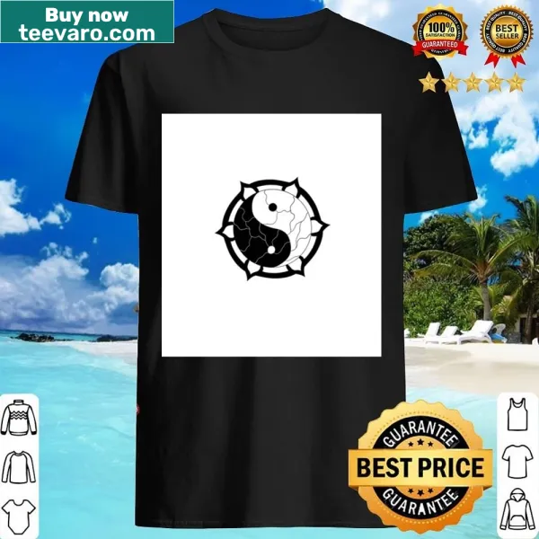 Hand-drawn Yin Yang design on a black sleeveless shirt