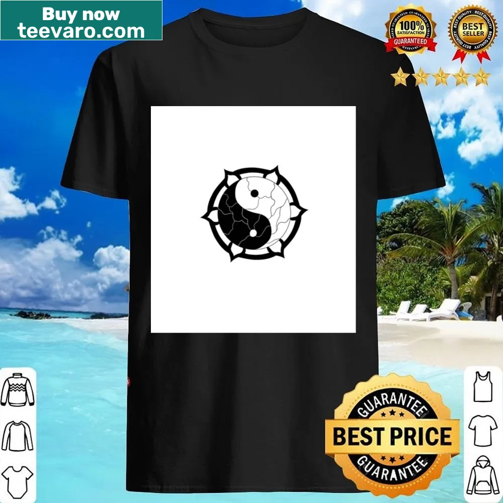 Hand-drawn Yin Yang design on a black sleeveless shirt