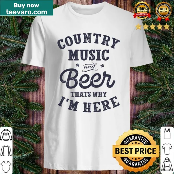 Funny tee shirt celebrating country music and beer