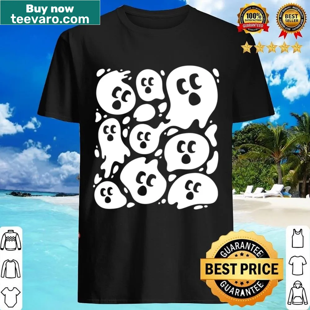 Spooky cartoon ghosts designed on a crafting shirt