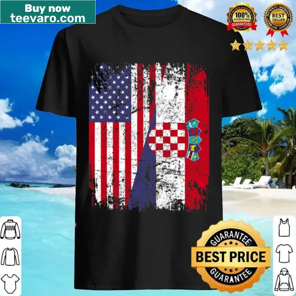 Shirt with a design combining the American flag and Croatian elements