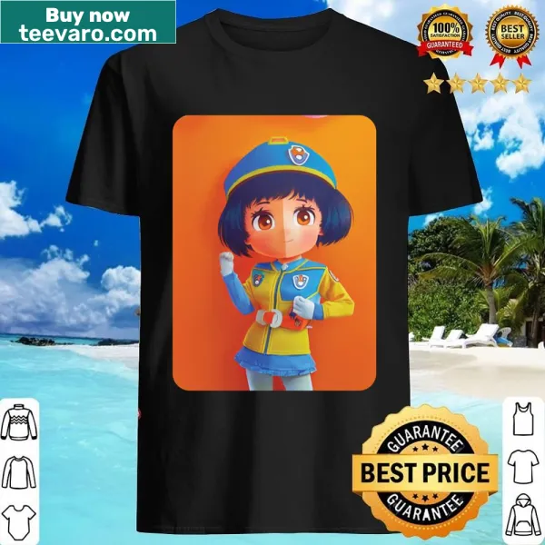 Anime girl in a Paw Patrol costume for Halloween in a cheerful design