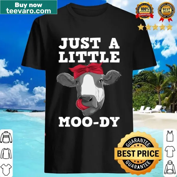 Charming cow illustration on a shirt for dairy farming lovers.