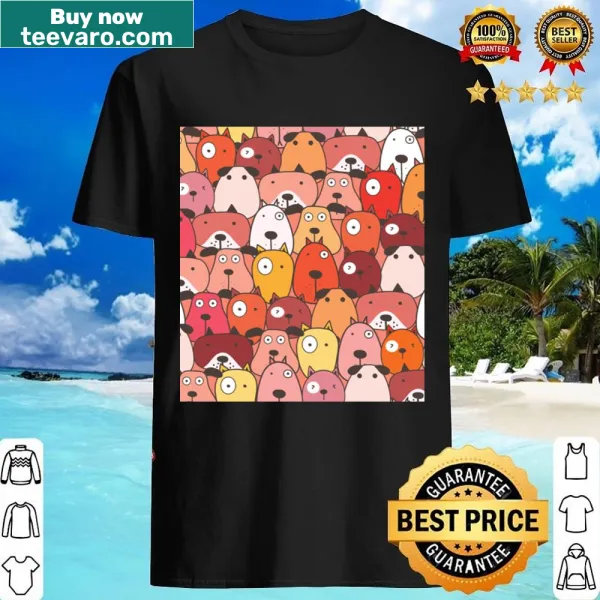 Shirt featuring a cute pattern of playful dogs