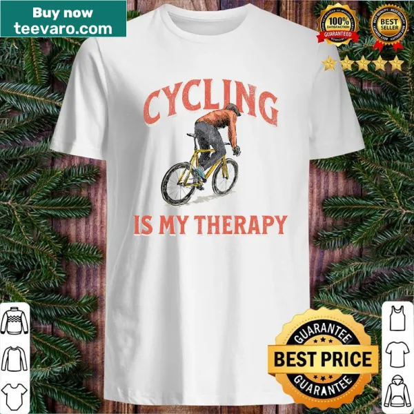 Vintage shirt with a bicycle design promoting cycling therapy
