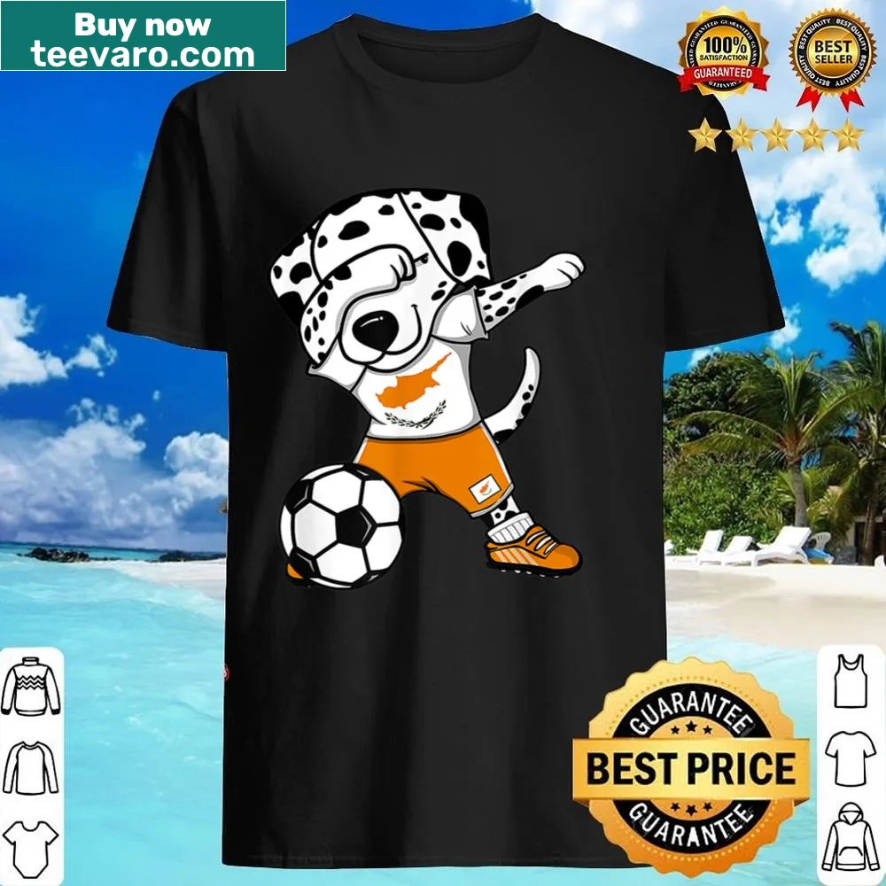 Playful dabbing Dalmatian soccer fan shirt
