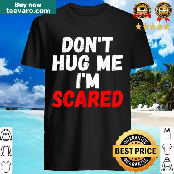 Shirt inspired by 'Don't Hug Me I'm Scared' series, featuring thought-provoking graphics.