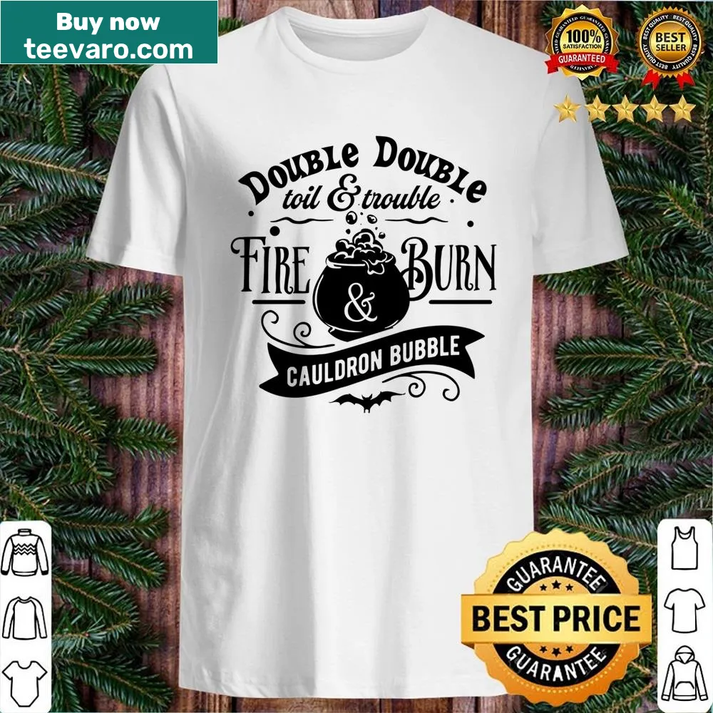 Shirt with spooky phrase 'Double Double Hardship Trouble'
