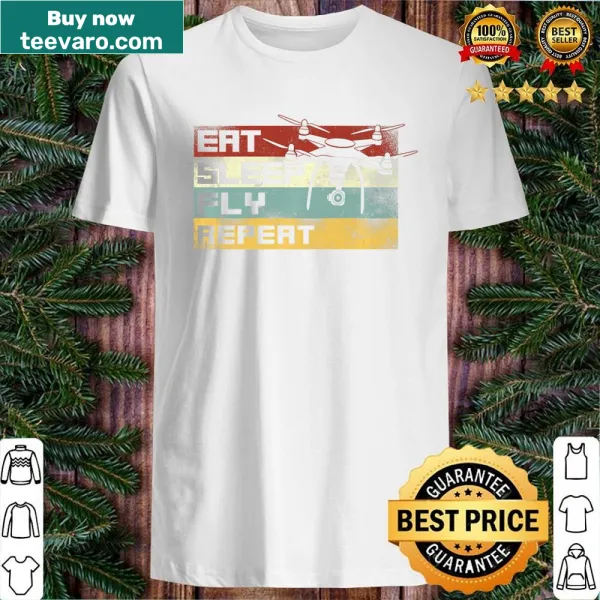 Retro drone pilot shirt with vintage flying graphic