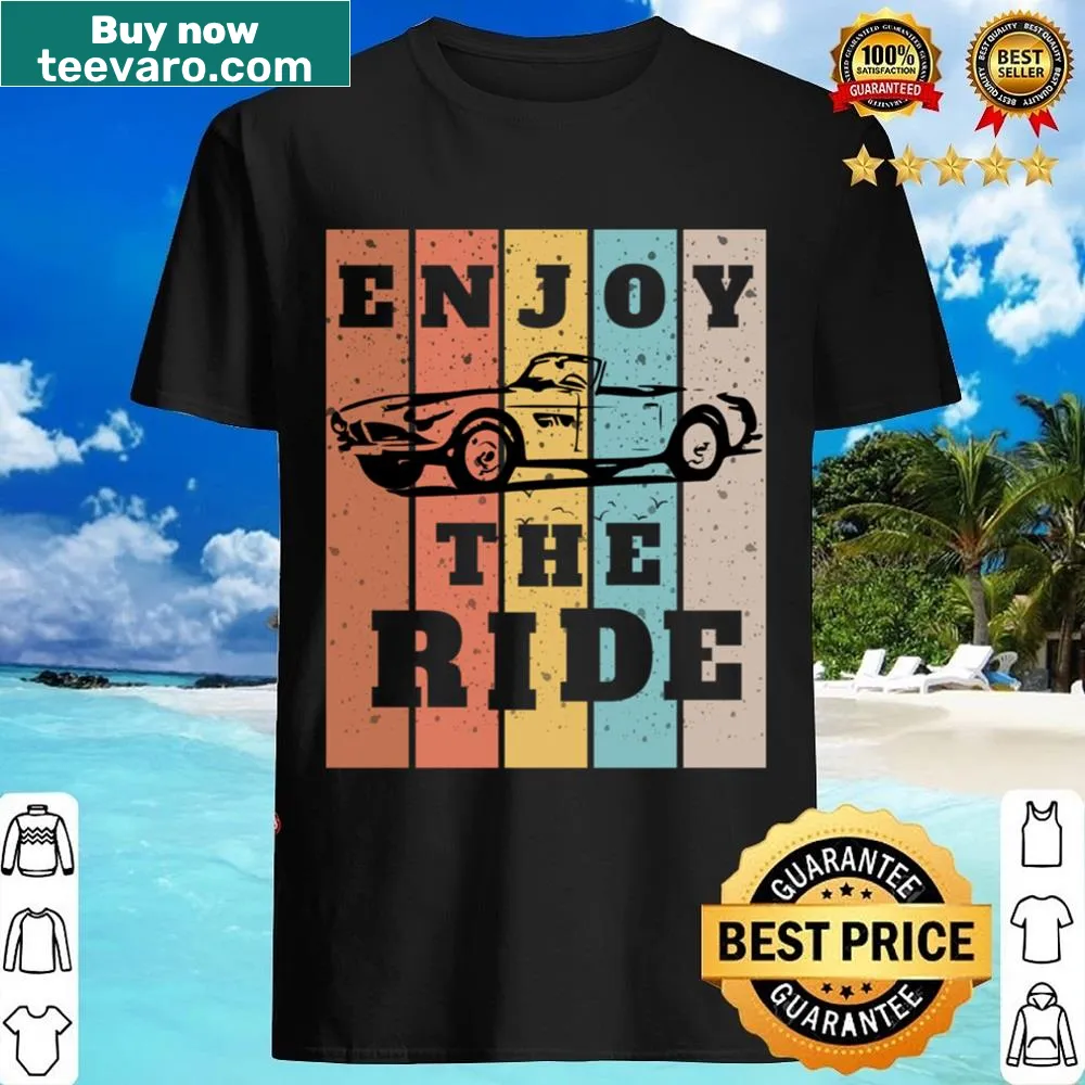 Retro typography shirt with 'Enjoy The Retro Ride' text