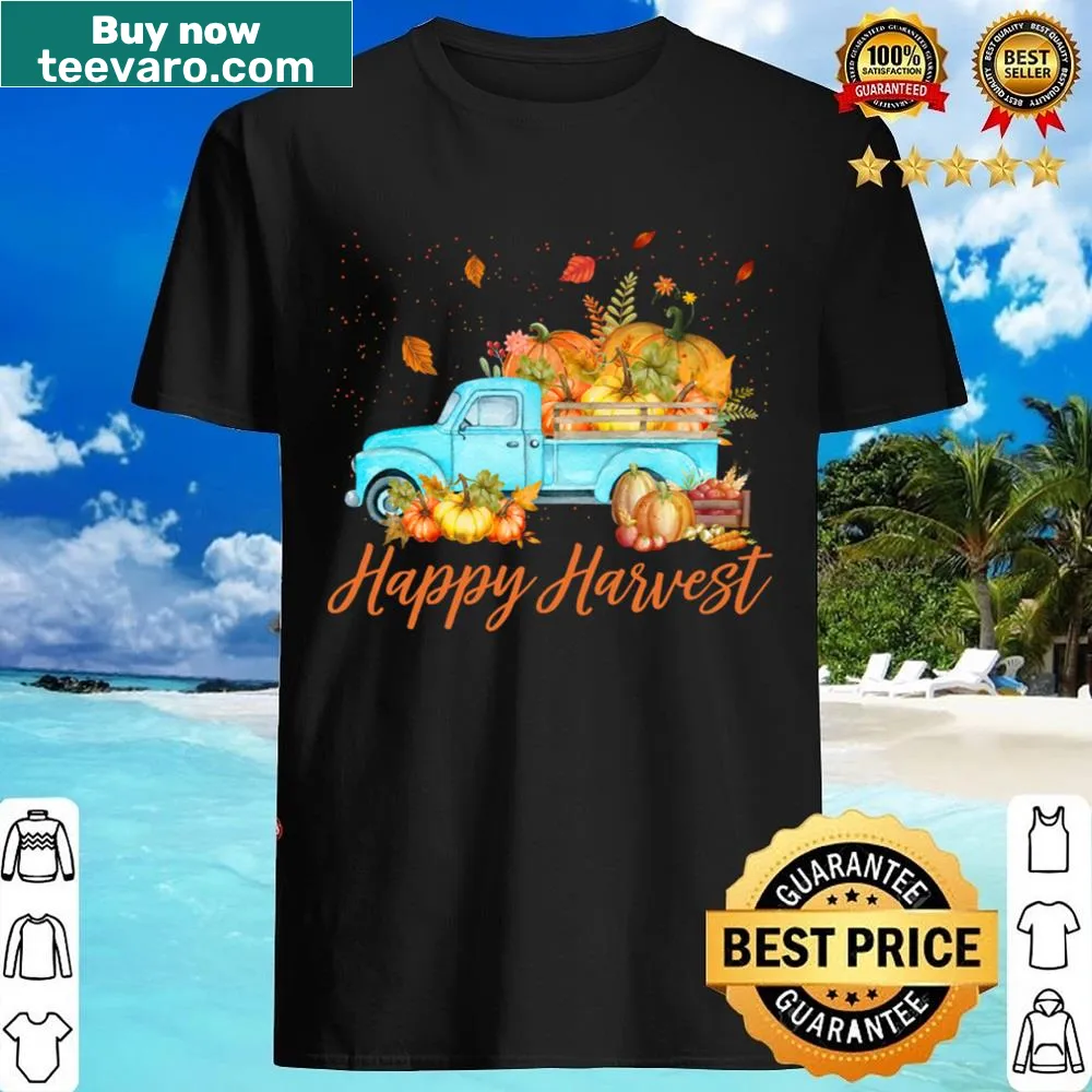 Vintage-inspired shirt with a pumpkin truck graphic for fall celebrations