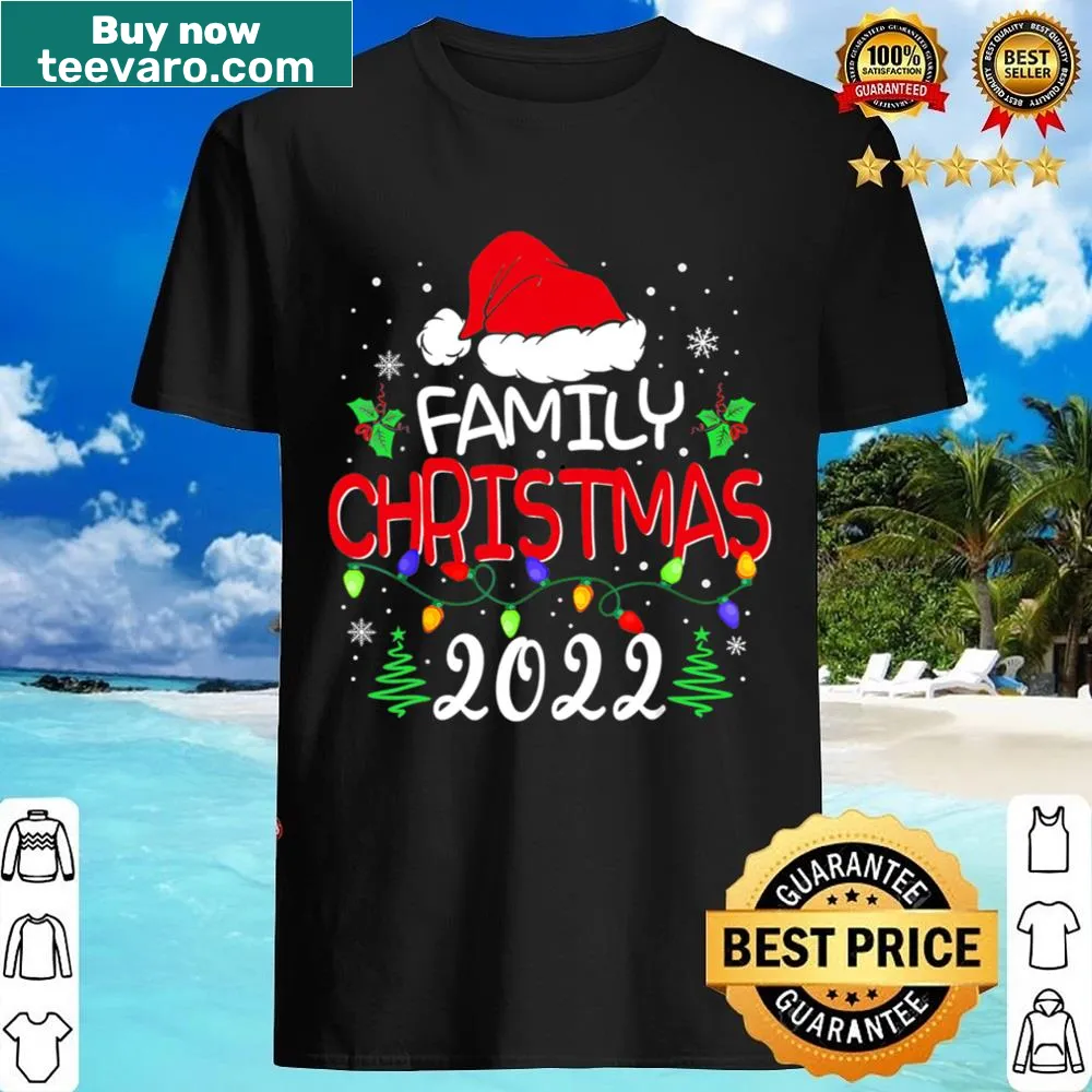 Funny Christmas matching shirt with Santa and elf cartoon graphics