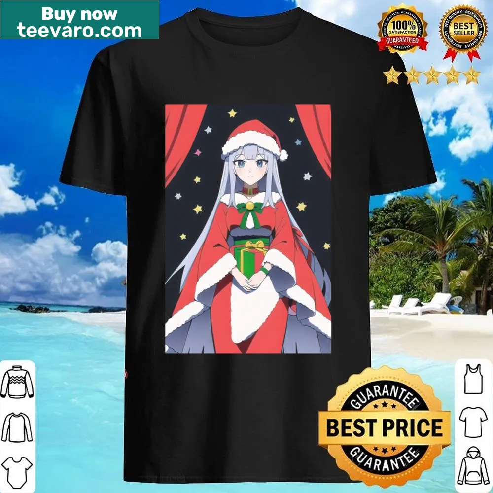 Anime Santa girl carrying a present, festive Christmas shirt