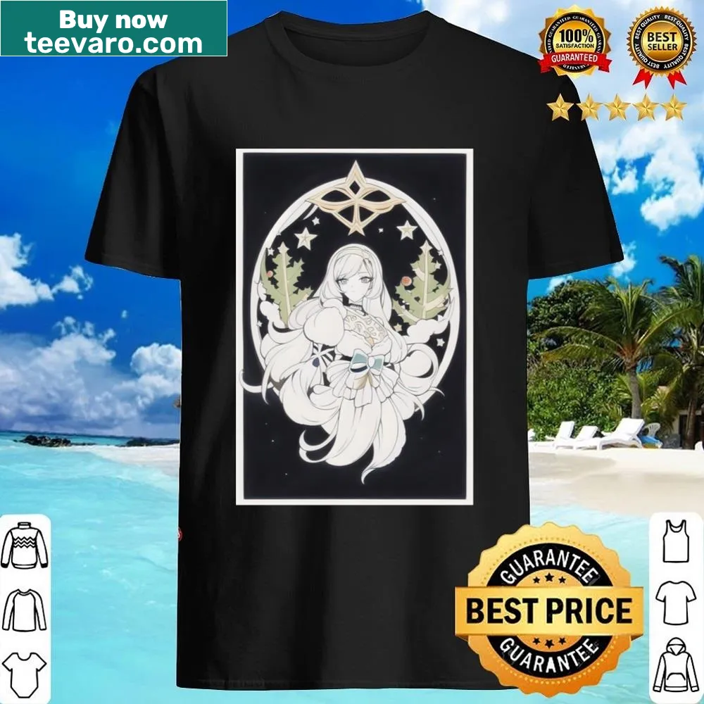 Kawaii anime Santa girl design on a festive Christmas shirt