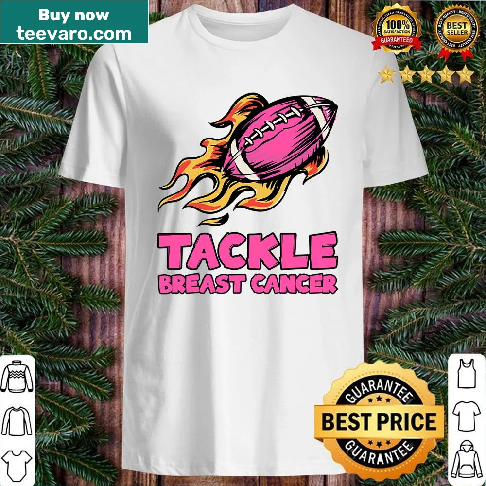 Football shirt with pink ribbon for breast cancer awareness
