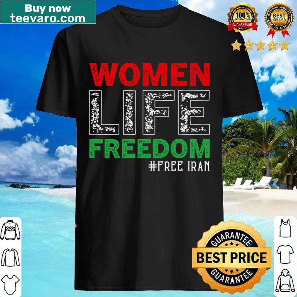 Shirt with retro Iranian flag and freedom message