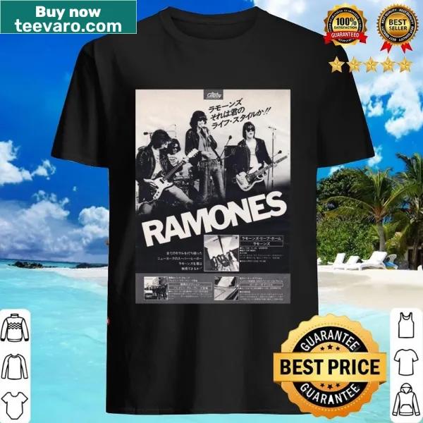 Funny guitar-themed shirt featuring a design inspired by the Ramones.