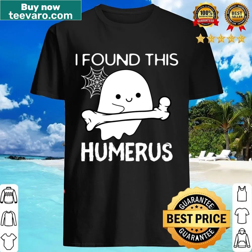 Cartoon ghost with pun text on Halloween-themed shirt