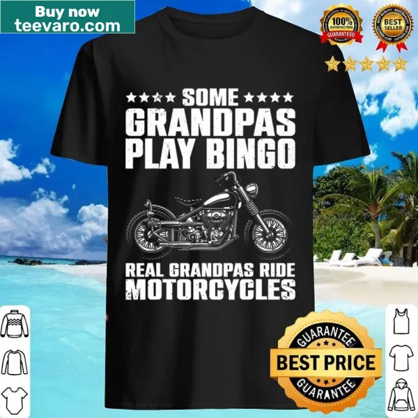 Vintage motorcycle design shirt for grandpa with humorous text.