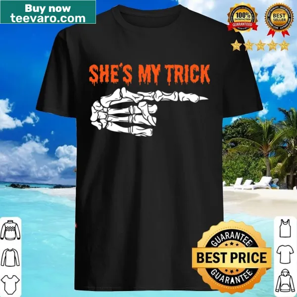 Funny matching Halloween shirt for couples with playful phrases