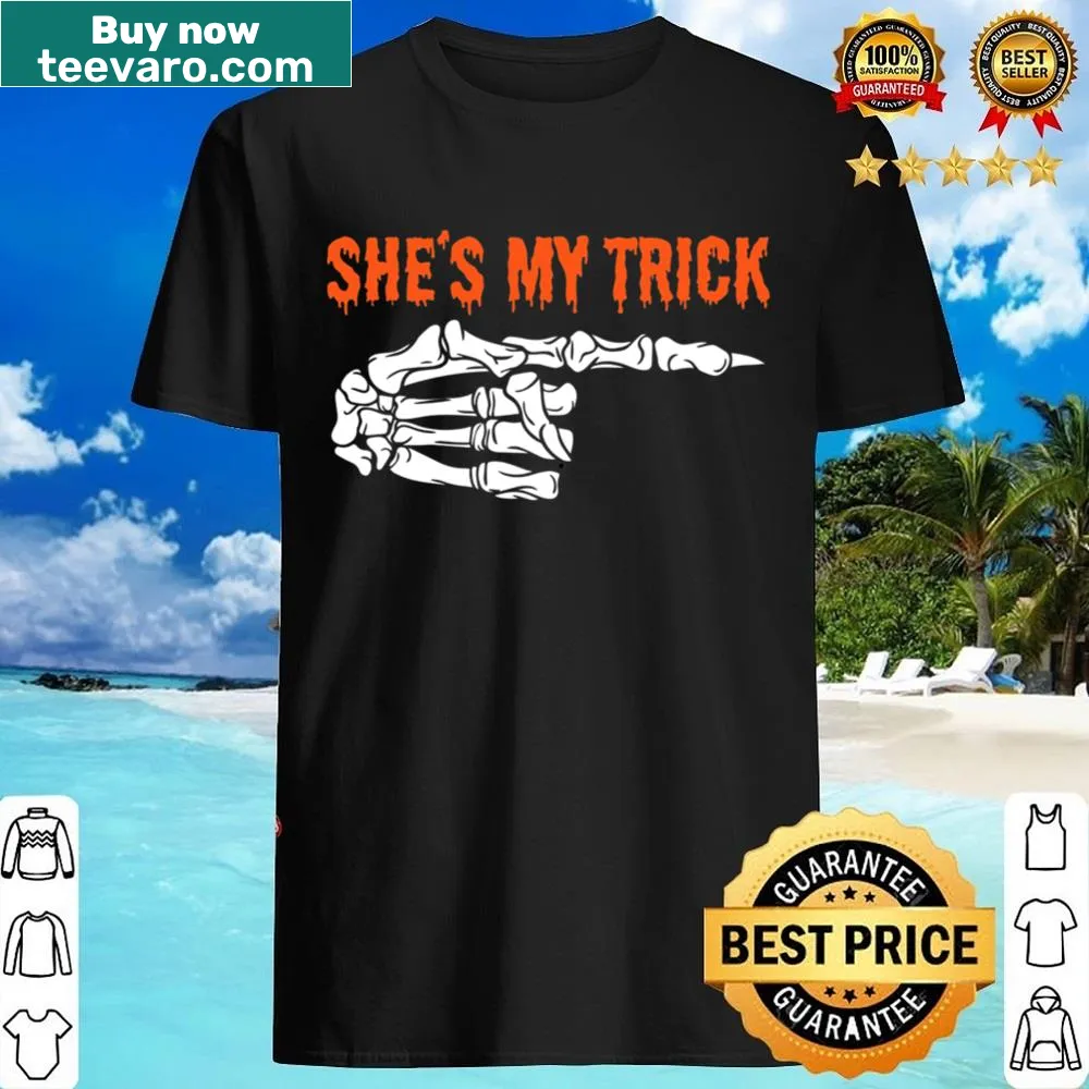 Funny matching Halloween shirt for couples with playful phrases