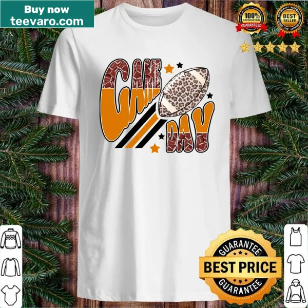 Vintage-inspired football lover shirt with leopard print design.