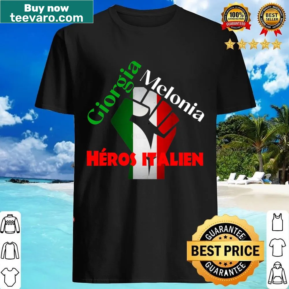 Shirt featuring Georgia Meloni's name in a proud design