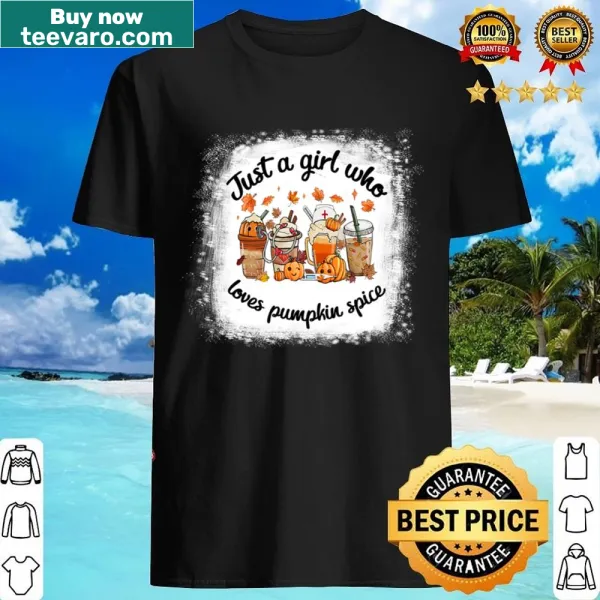 Pumpkin spice latte themed autumn shirt for coffee lovers.