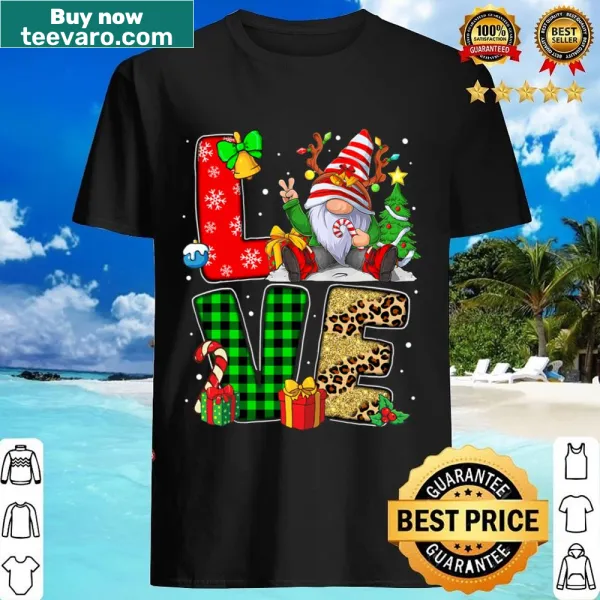 Whimsical Christmas gnome family shirt for men