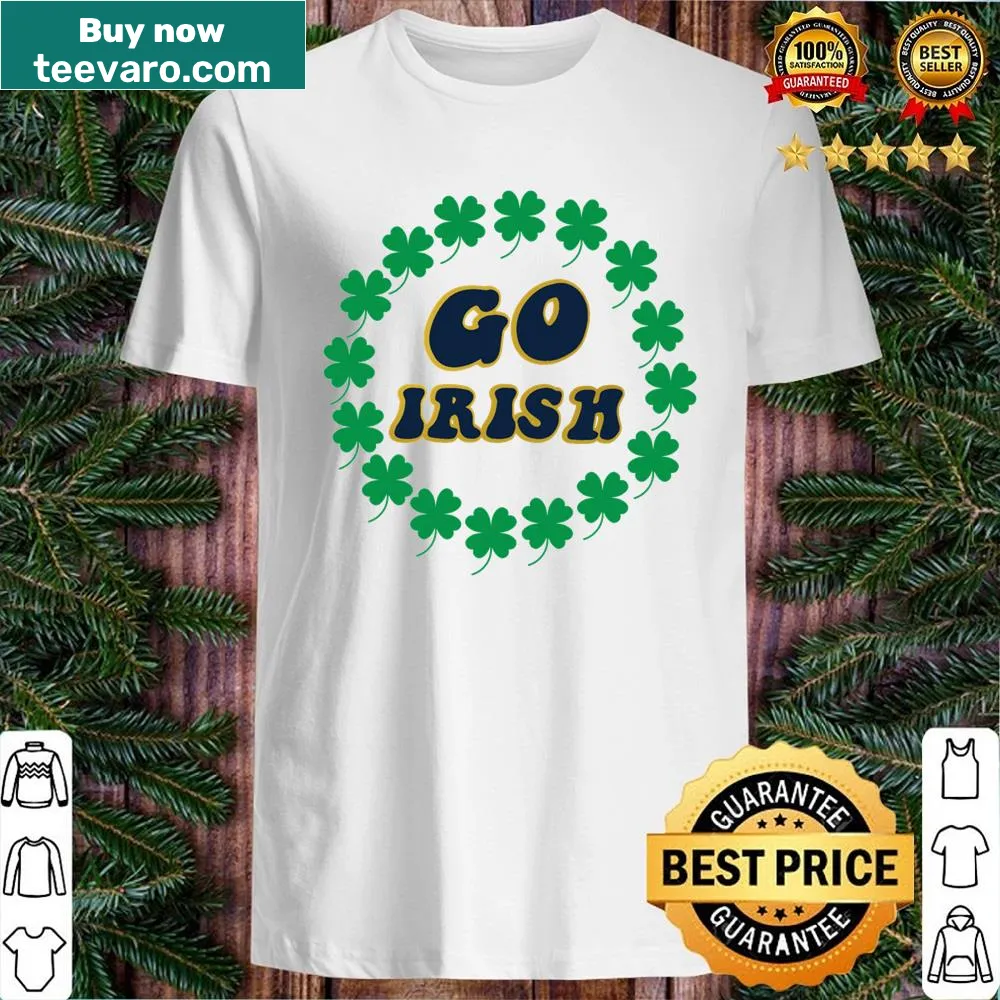 Shirt featuring shamrock design and Irish flag