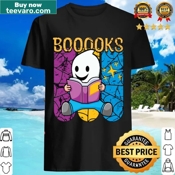 Cute Halloween themed t-shirt with a book graphic and playful design