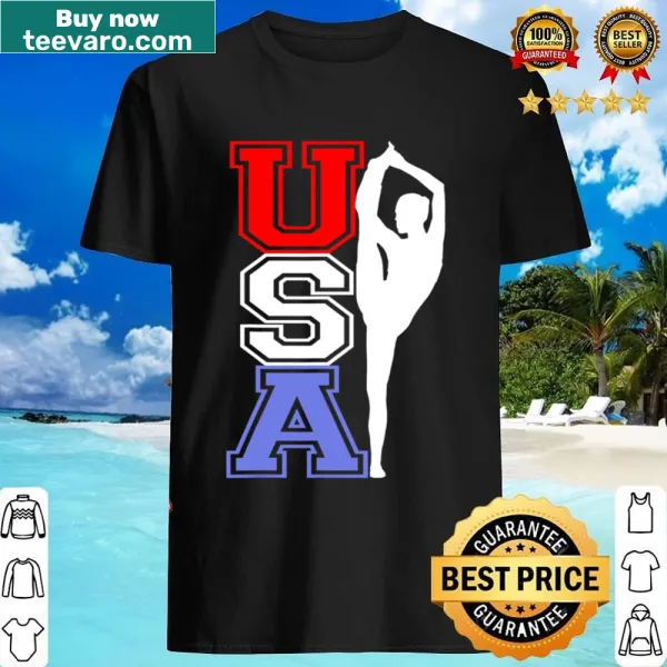 Gymnastics theme shirt for parents with bold USA design