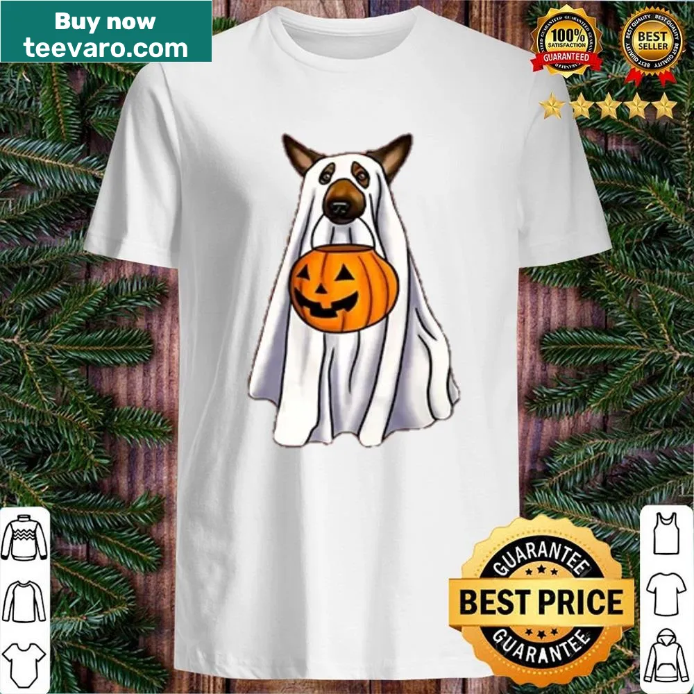 Cute dog holding a pumpkin design for Halloween celebrations