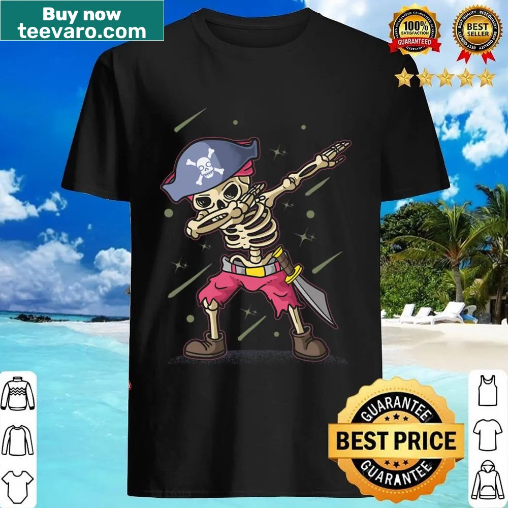 Funny Halloween shirt featuring a skeleton doing a dab dance