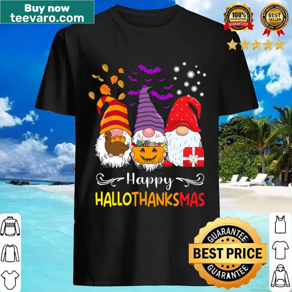 Gnome design celebrating Halloween and Christmas on a shirt