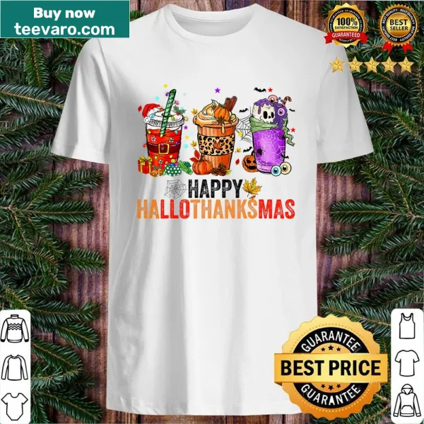 Delightful shirt featuring festive graphics for Hallothanksmas celebrations