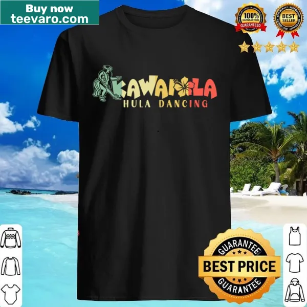 Vintage Hawaiian shirt featuring Kawaiola hula dance illustration