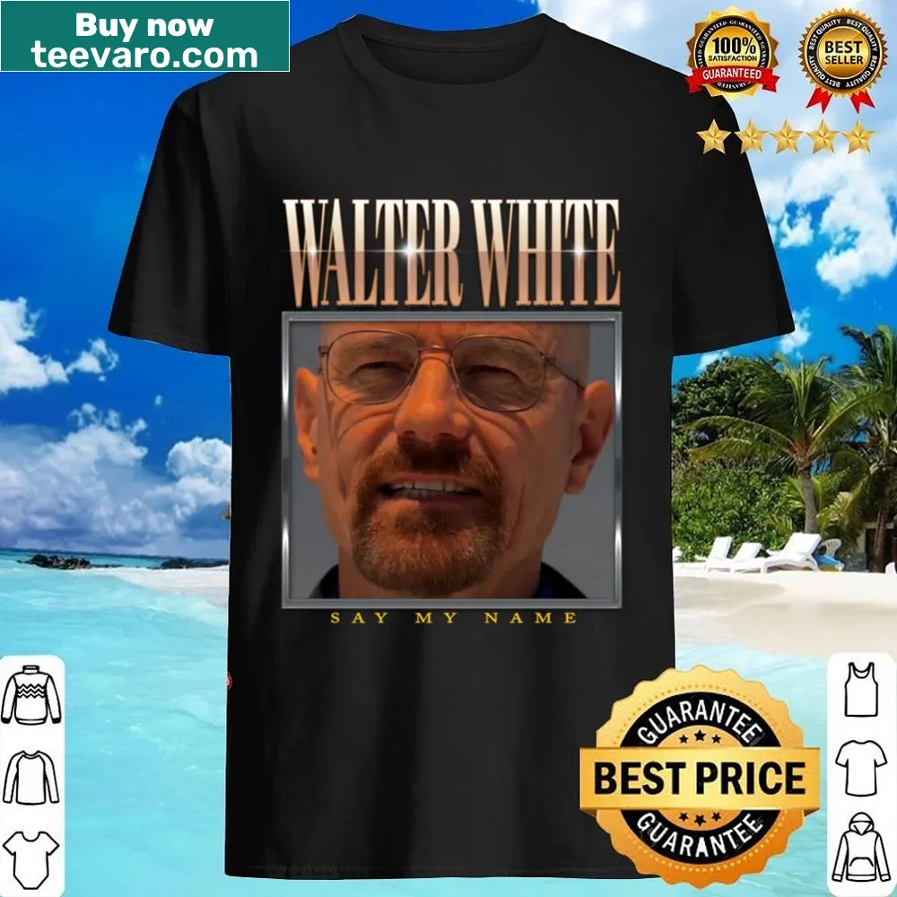 Vintage-style shirt featuring Heisenberg and the phrase 'Say My Name' in rap style