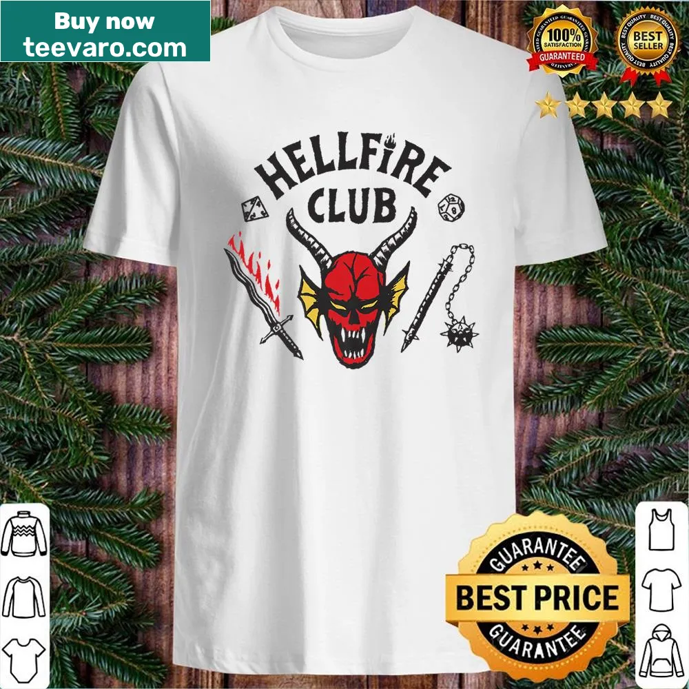 Hellfire Club logo design from Stranger Things on shirt