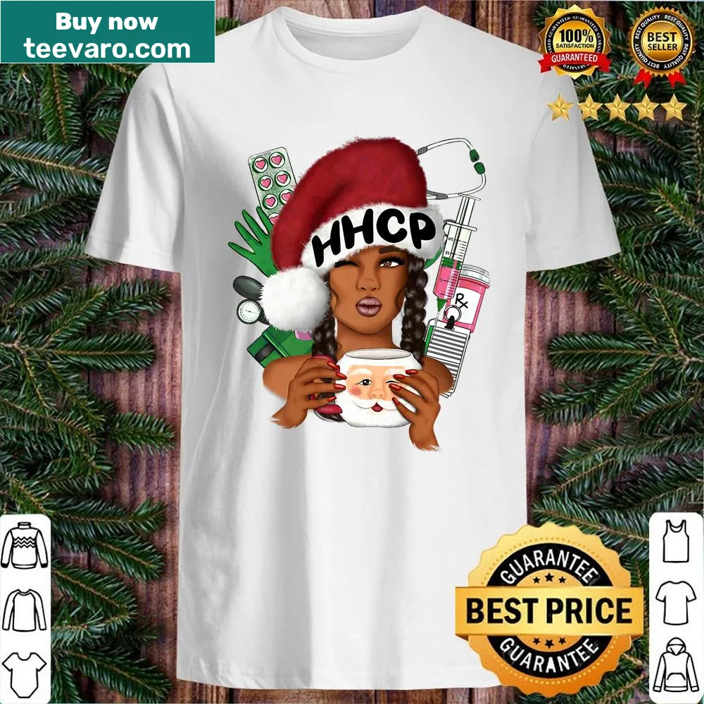Christmas shirt for nurses featuring Afro hairstyle design