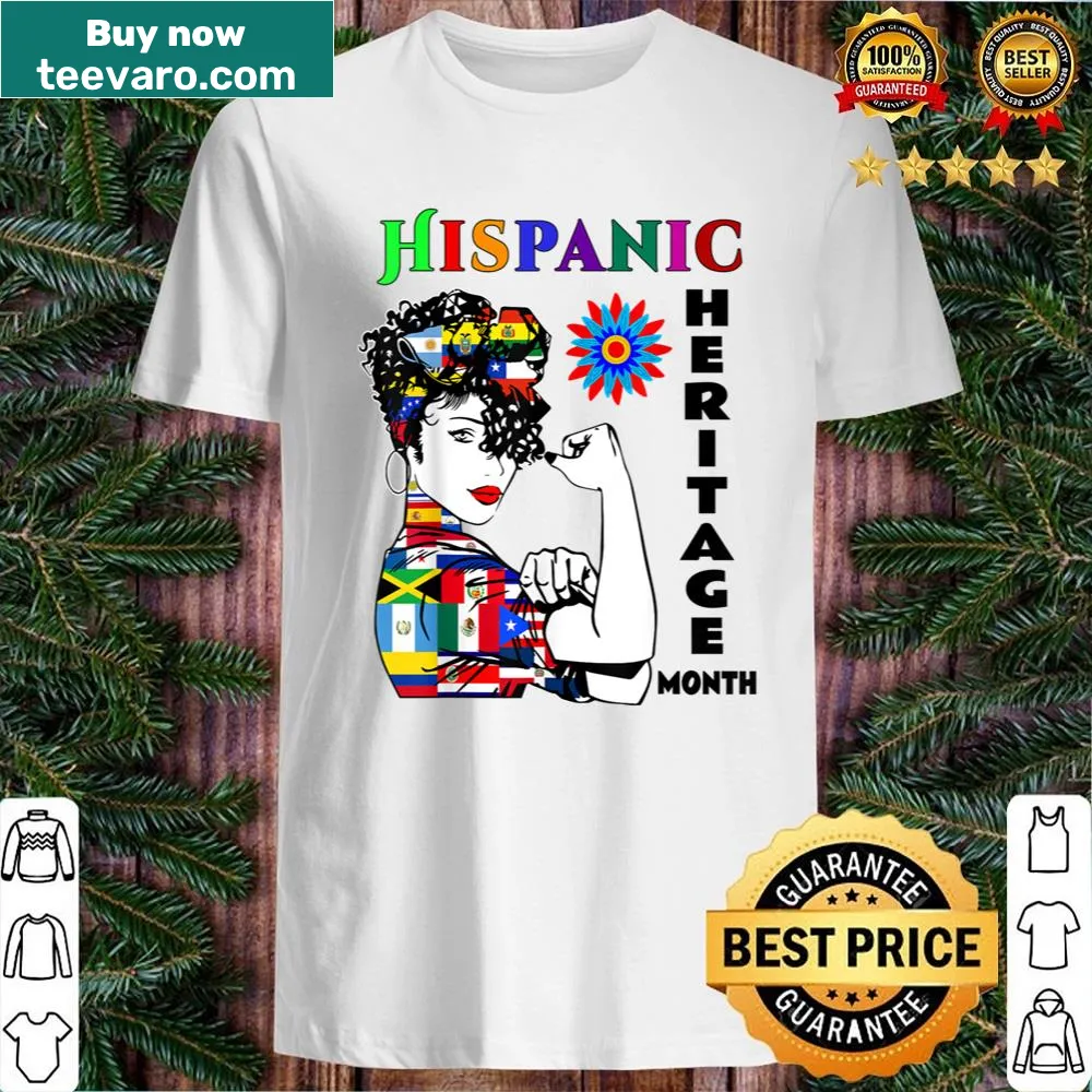 Shirt featuring Latino countries flags for Hispanic Heritage Month