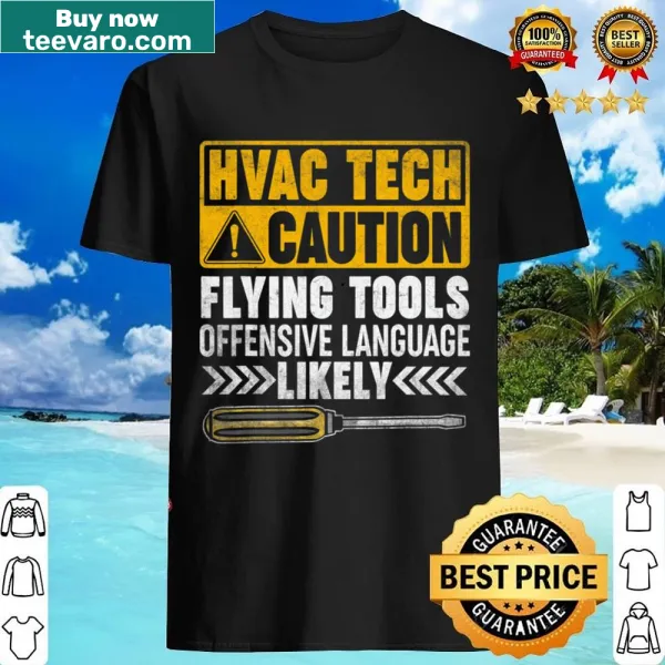HVAC technician shirt with bold HVACR mechanic design