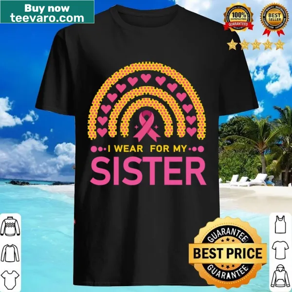 Breast cancer awareness shirt featuring a rainbow design for support