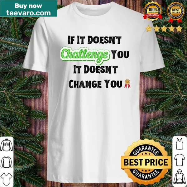 Inspirational gym shirt with motivational fitness phrase text.