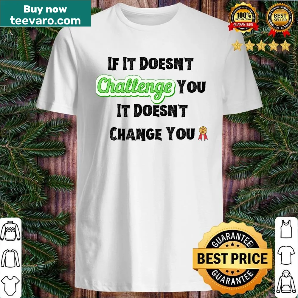 Inspirational gym shirt with motivational fitness phrase text.