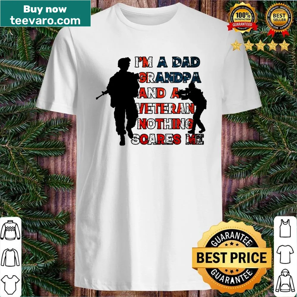 Dad, grandpa, and veteran themed shirt with bold typography