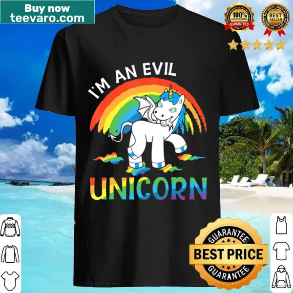 Whimsical Halloween shirt featuring an evil unicorn, perfect for spooky celebrations
