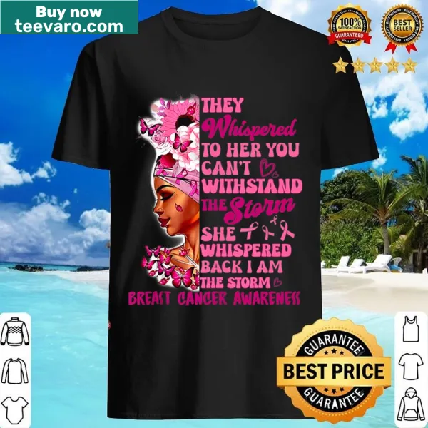 Breast cancer awareness shirt with pink ribbon design