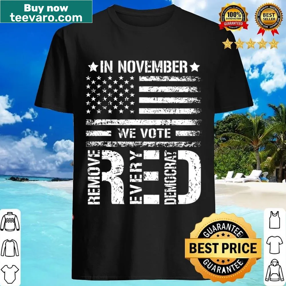 American flag graphic with political message for November elections