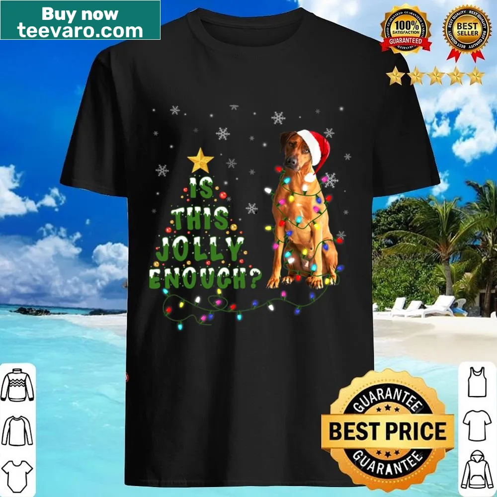 Rhodesian Ridgeback dog Christmas shirt with playful design